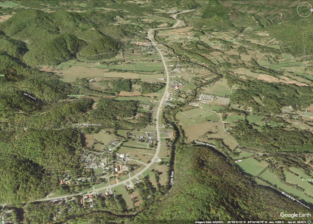 Townsend TN Google Earth Satellite image